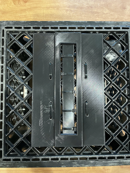 Topeak QuickTrack MTX rack wedge mounted to milk crate with zipties ...