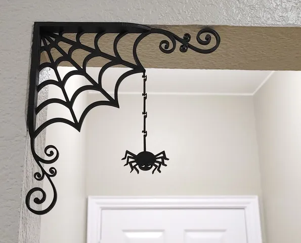 Magnetic Corner Print-in-Place Spiderweb Halloween Decoration