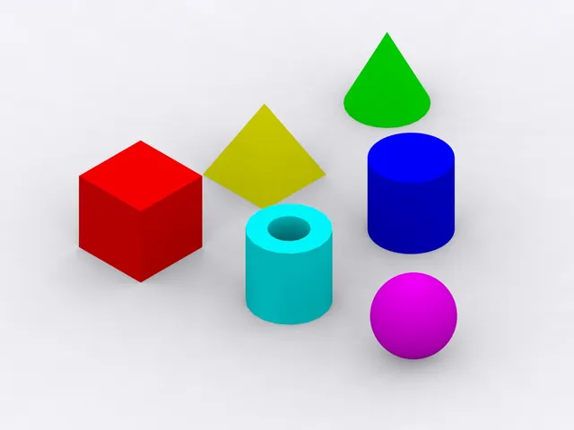 Basic Primitive 3D Shapes - Cube, Cylinder, Cone, Tube, Pyramid, and Sphere