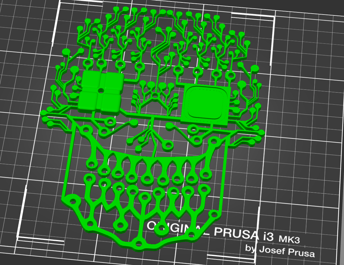 Circuit Skull 3d print / laser engrave