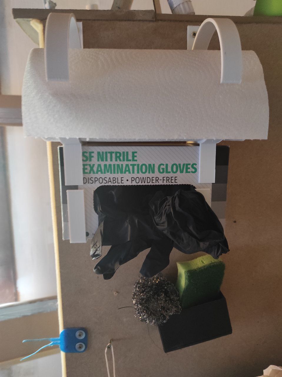 Gloves and paper towel wall mount holder - minimal