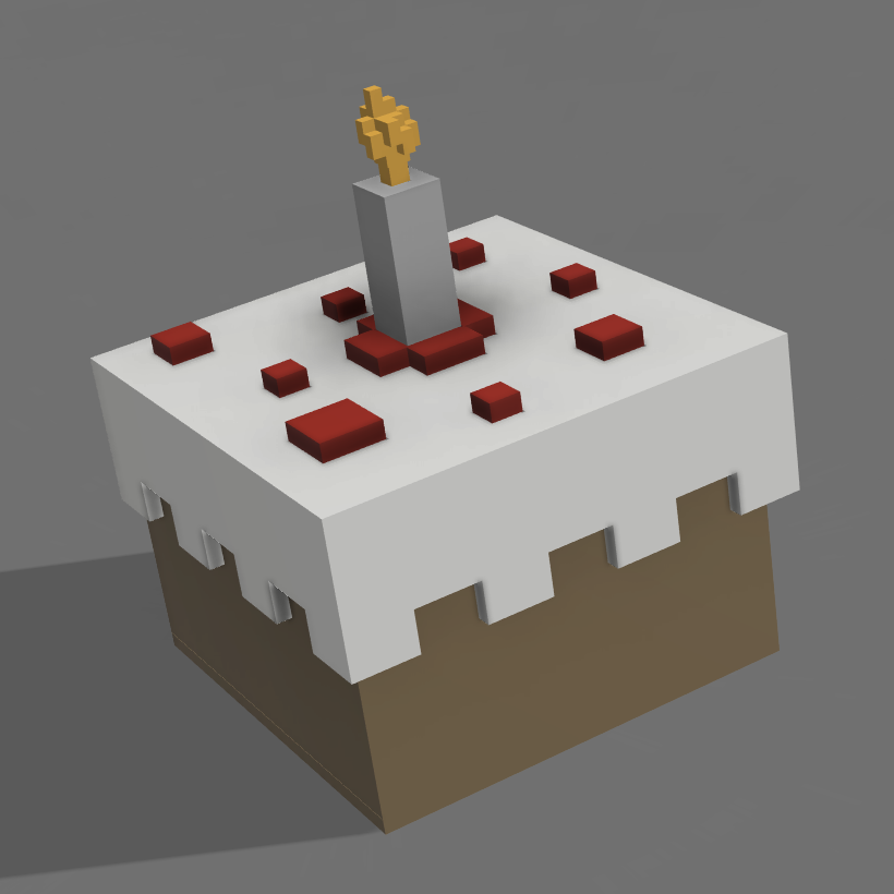 Miniatura 3 do modelo 3D Minecraft Cake Box