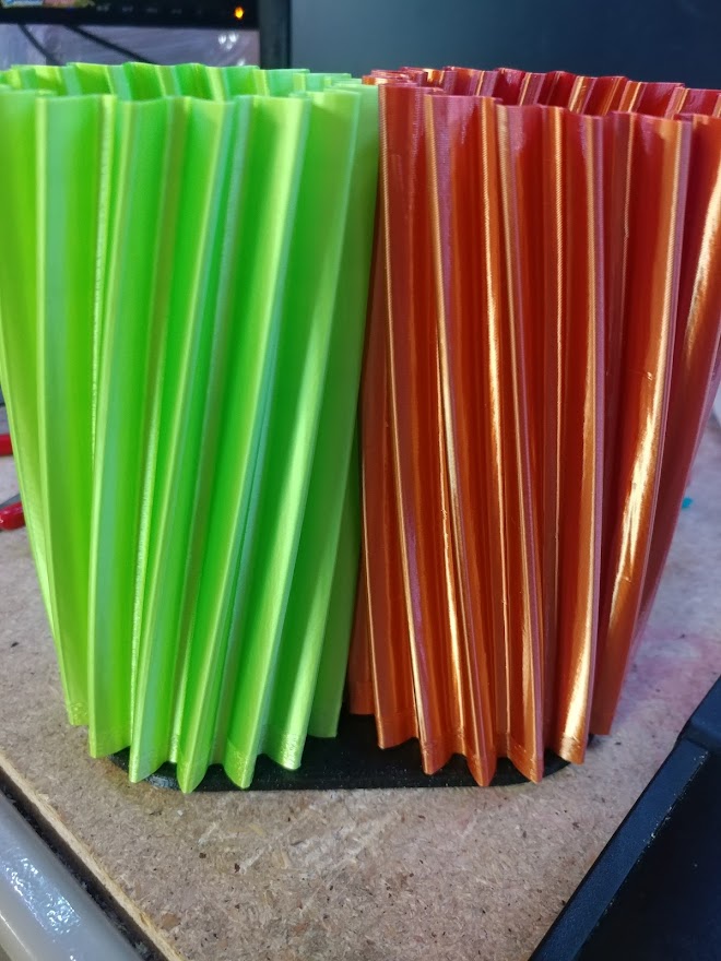 Remixed helical gear vases with base using 608 bearings