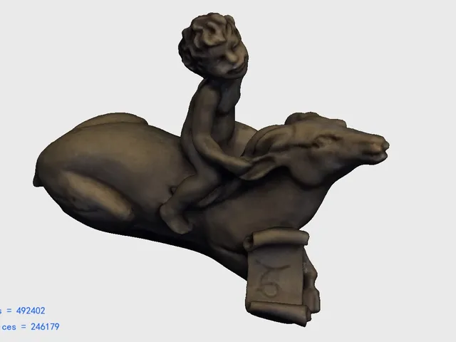 Capricorn zodiac figure sculpture 3D scanned