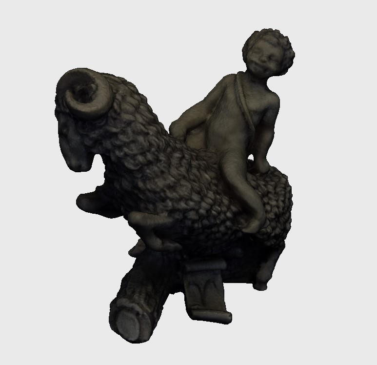 Aries Zodiac sign figure symbol from 3d scanned from sculpture with mesh
