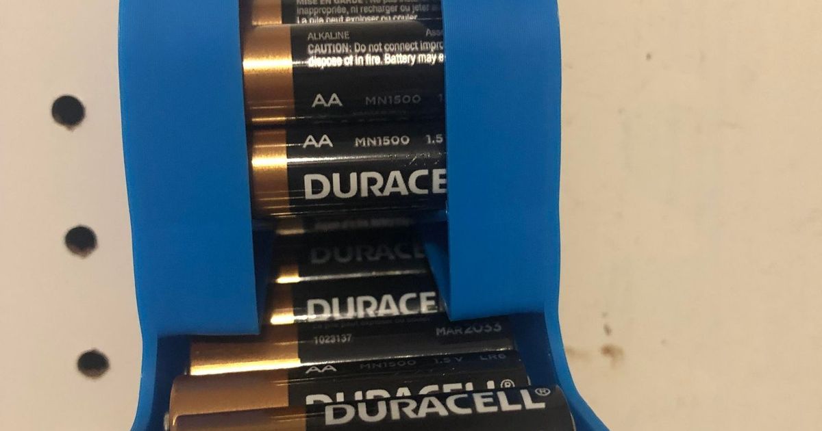 Pegboard AA battery dispenser by ashraful Download free STL model