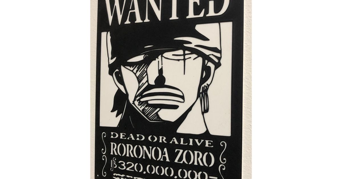 Roronoa Zoro One Piece Wanted Poster
