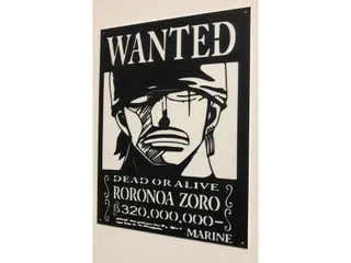 STL file zoro wanted poster - one piece 💬・Model to download and 3D  print・Cults