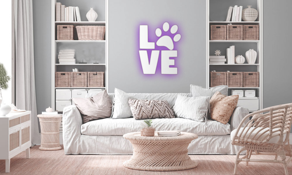 Love Pet sign silhouette linked welded 21 x 17 cm 1 mm 3mm and 2D flat SVG
