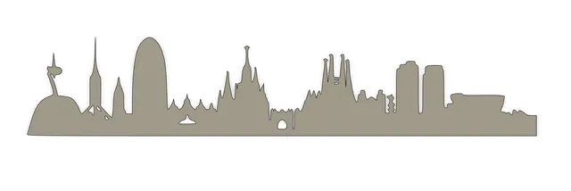 Barcelona skyline Wallart
