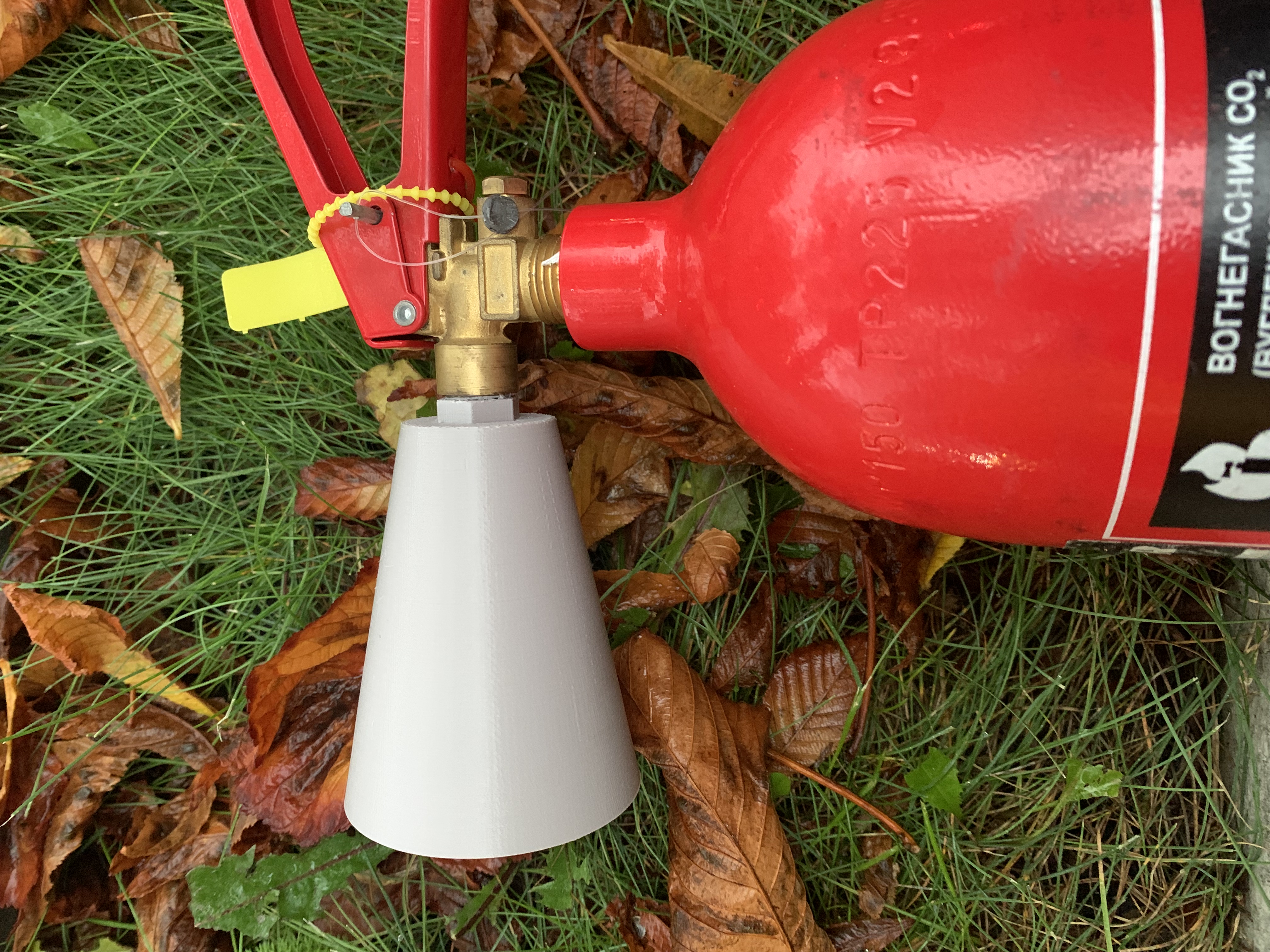 Spare car extinguisher cone