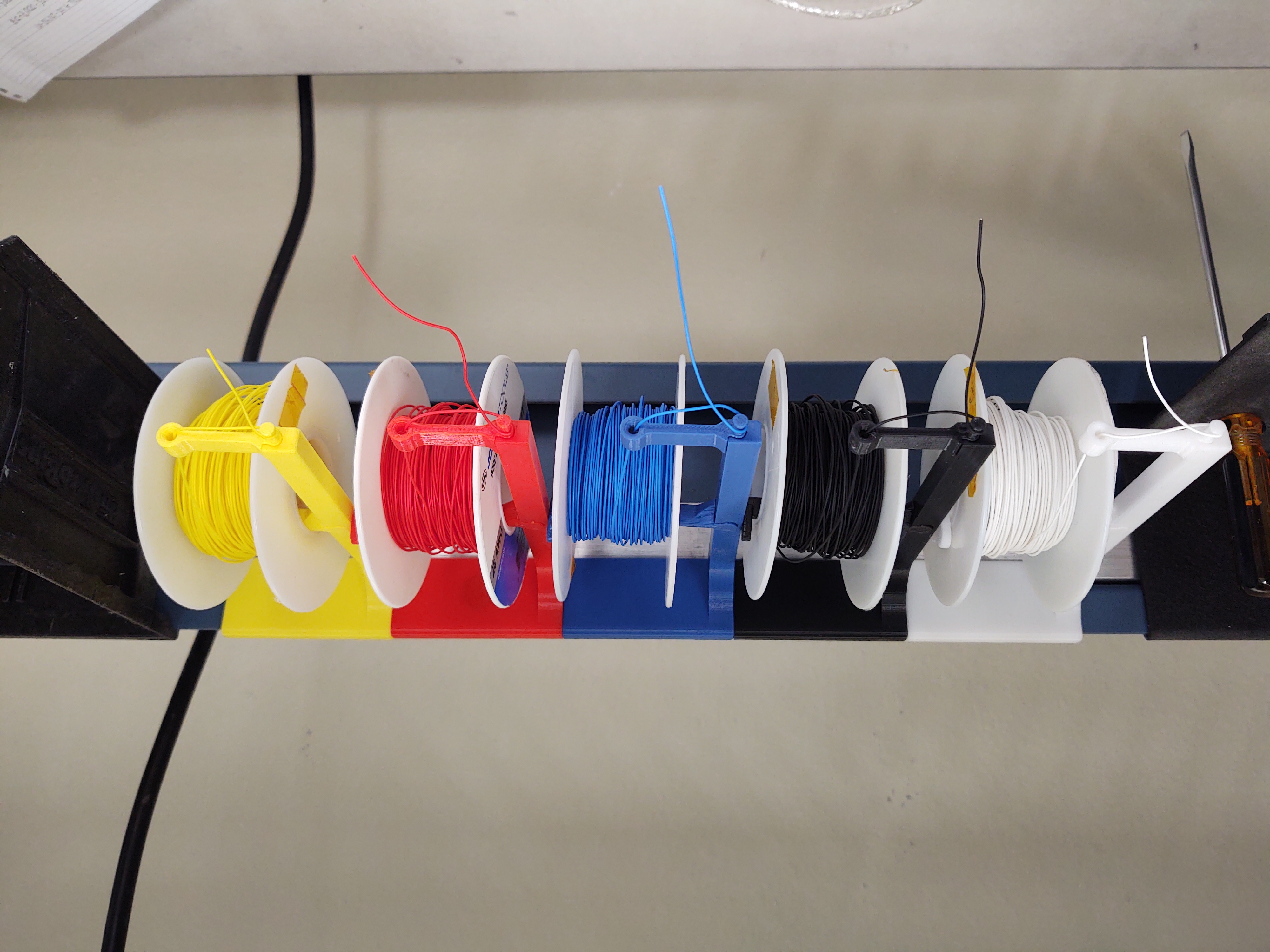 Hanging WireSpool Holder for Hook Up Wire