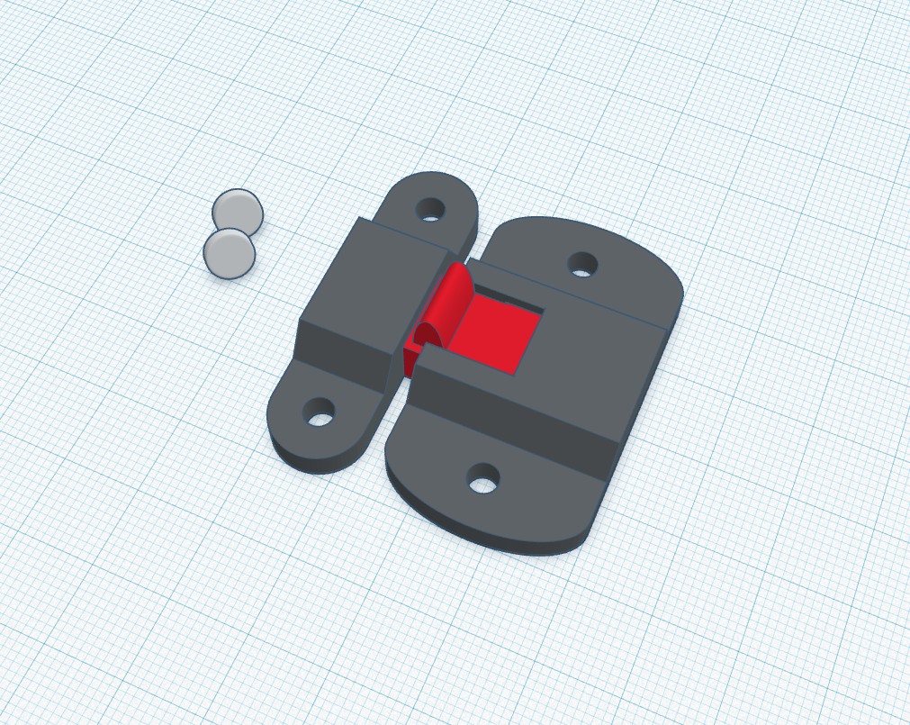 Miniatura 2 do modelo 3D Simple Latch, Magnets Optional