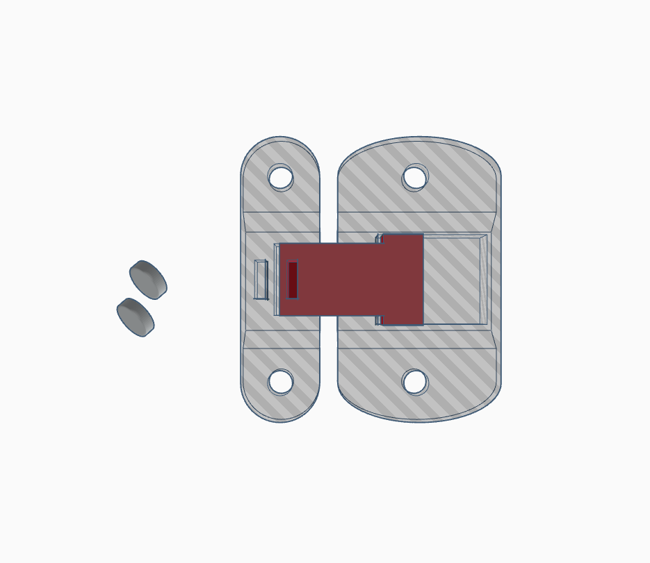 Miniatura 3 do modelo 3D Simple Latch, Magnets Optional