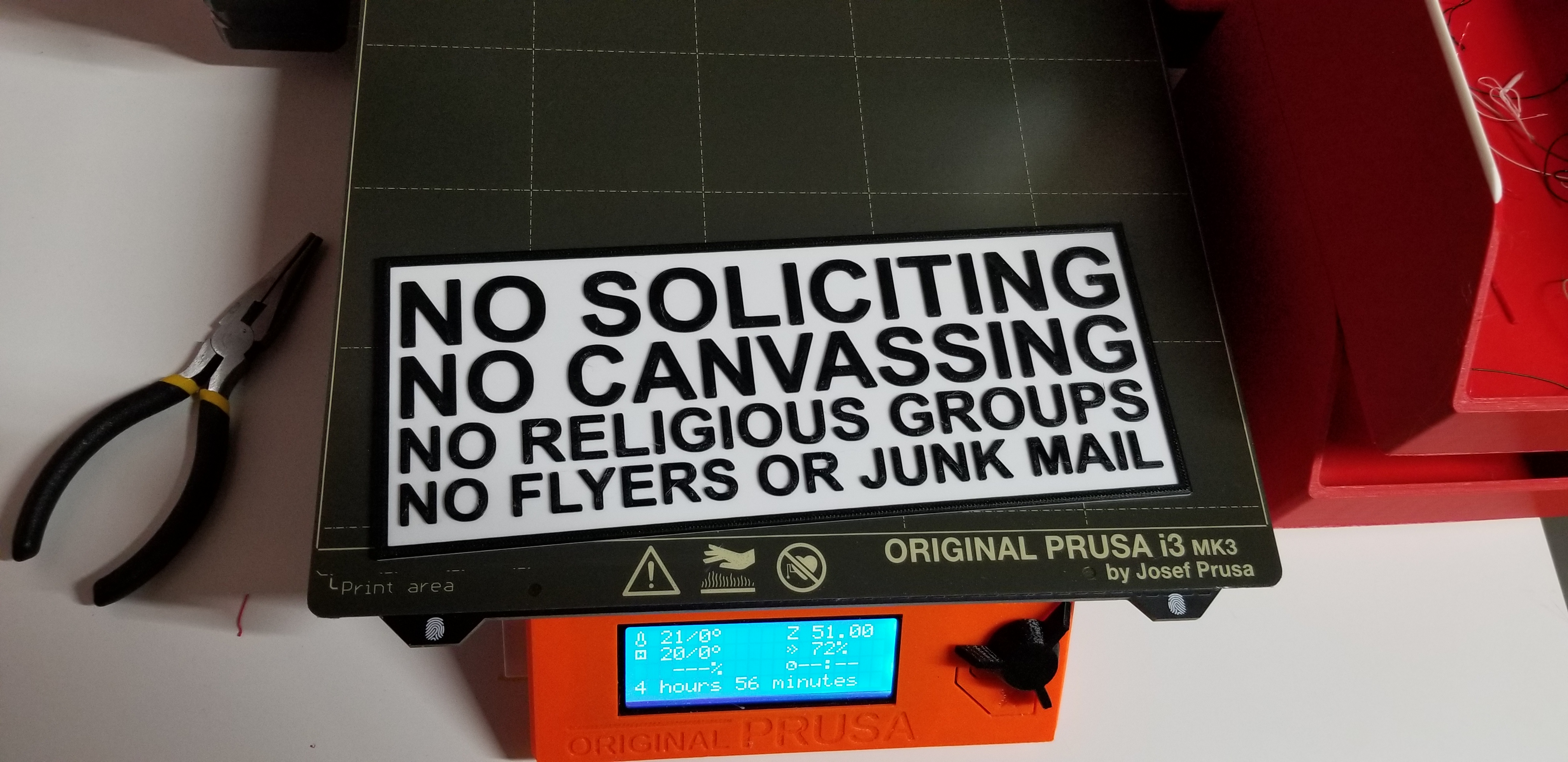 No soliciting, no canvassing, no religious groups, no flyers or junk mail sign.