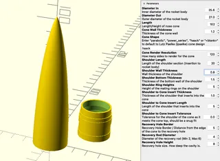 Model Rocket Nose Cone // Parametric