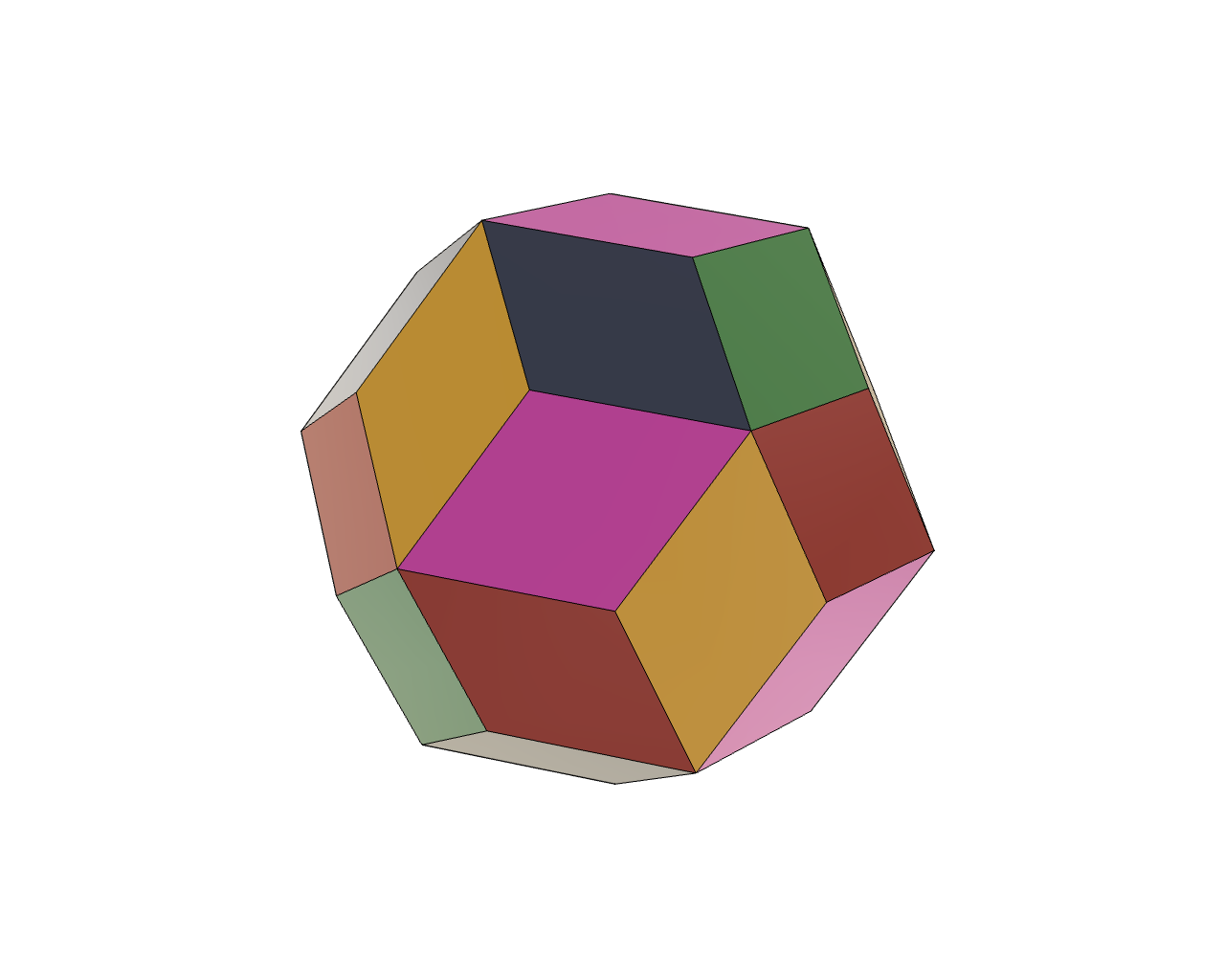 Rhombic Triacontahedron And Spherical Rhombic Triacontahedron