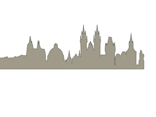 Prague skyline wallart