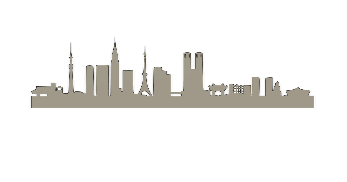 Tokyo skyline wallart by ELVISART | Download free STL model | Printables.com tokyo-skyline-wallart-by-elvisart-download-free-stl-model-printables-com