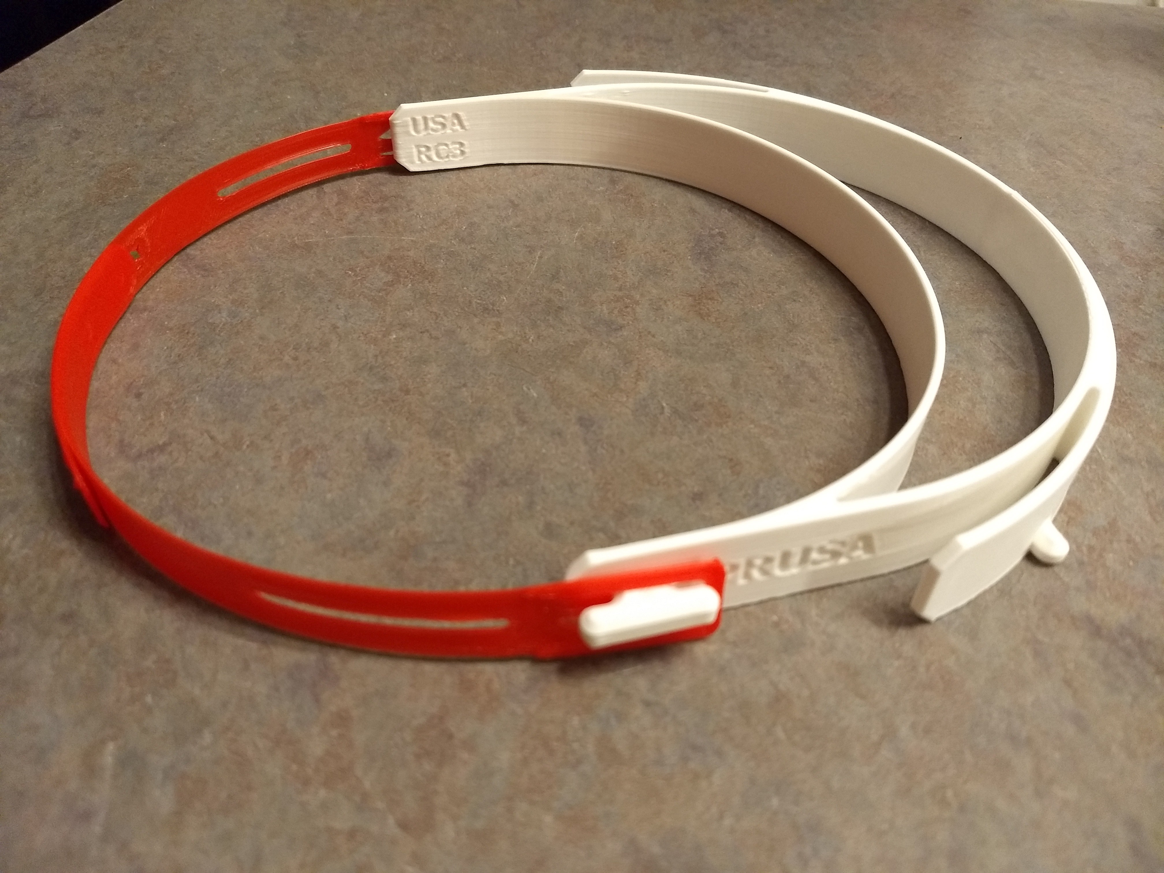 Adjustable bands for Prusa RC3 and PRO (RC4) face shields