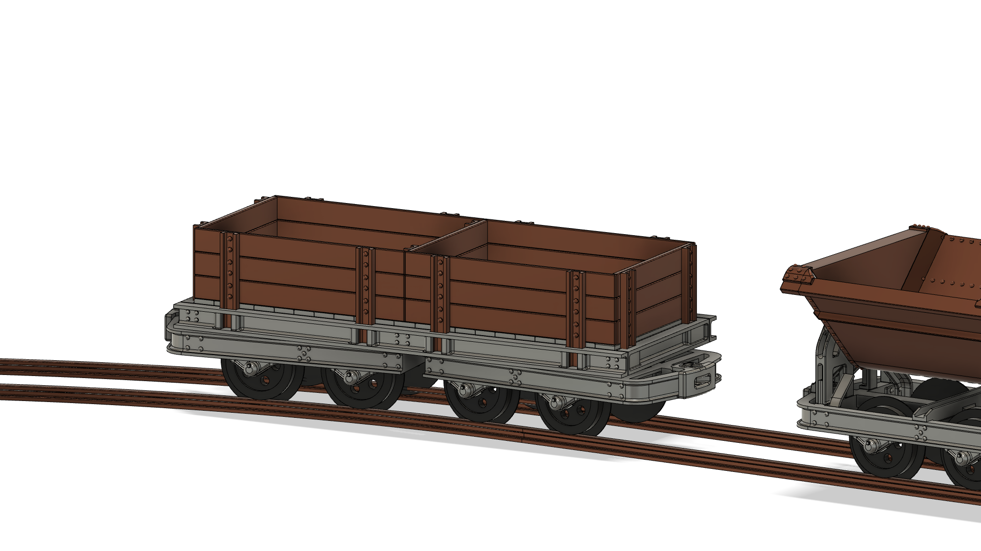 1:16 - 4 axle field railway open wagon for 45 mm track