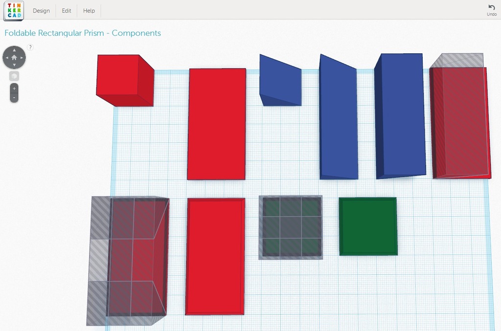 Miniatura 3 do modelo 3D Foldable Rectangular Prism - Print Flat