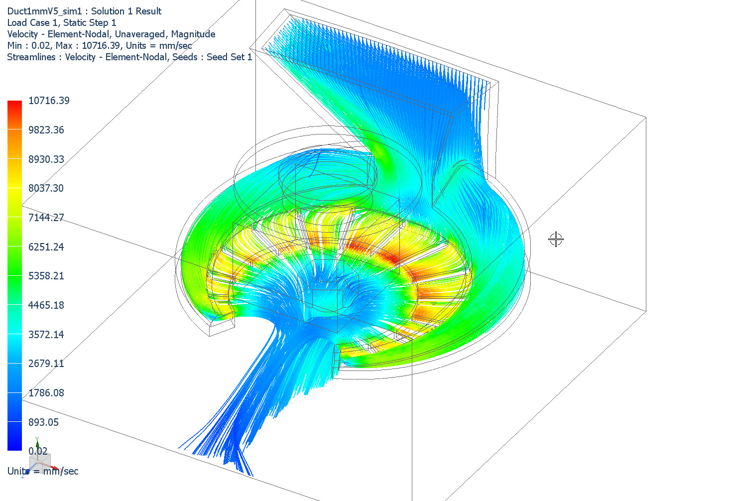 Fan duct optimised