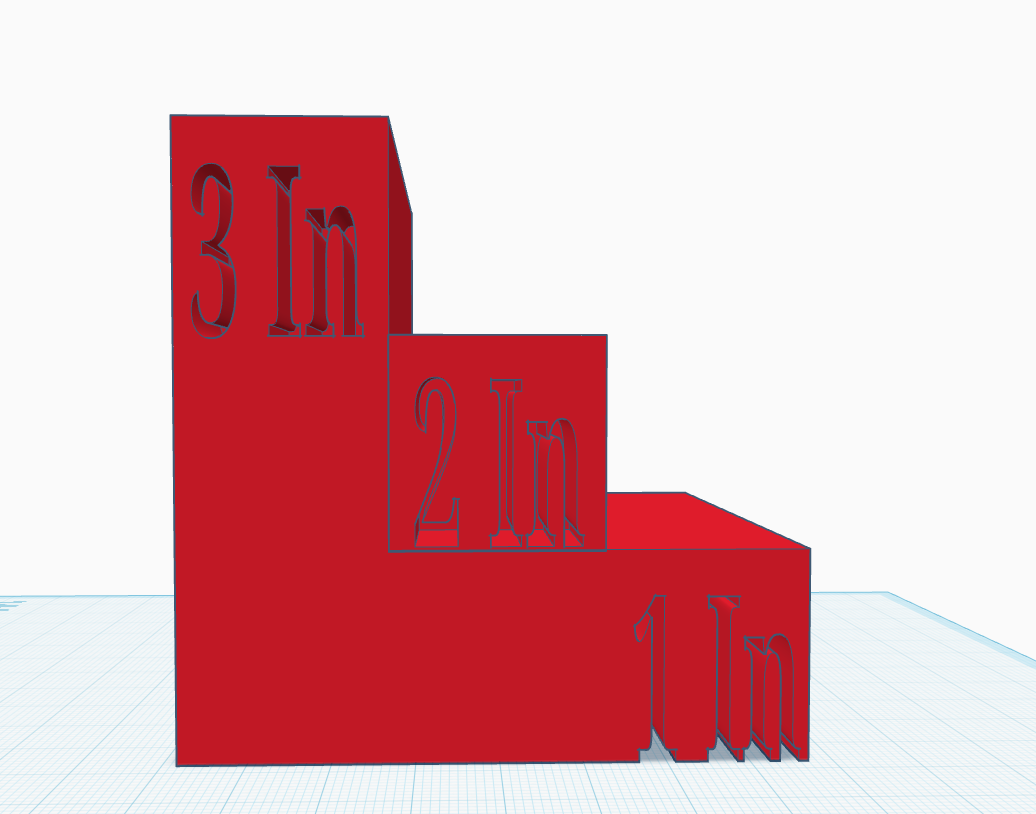 1,2 and 3 inch cube