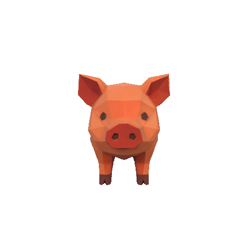 Miniatura 2 do modelo 3D Low poly pig