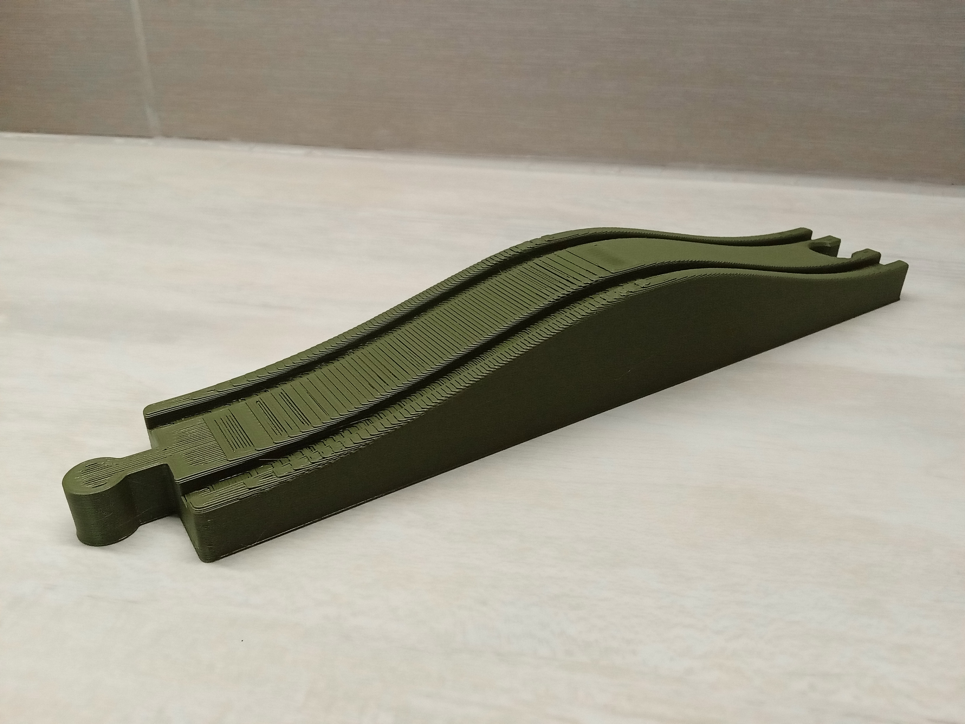 Wave wooden railway track