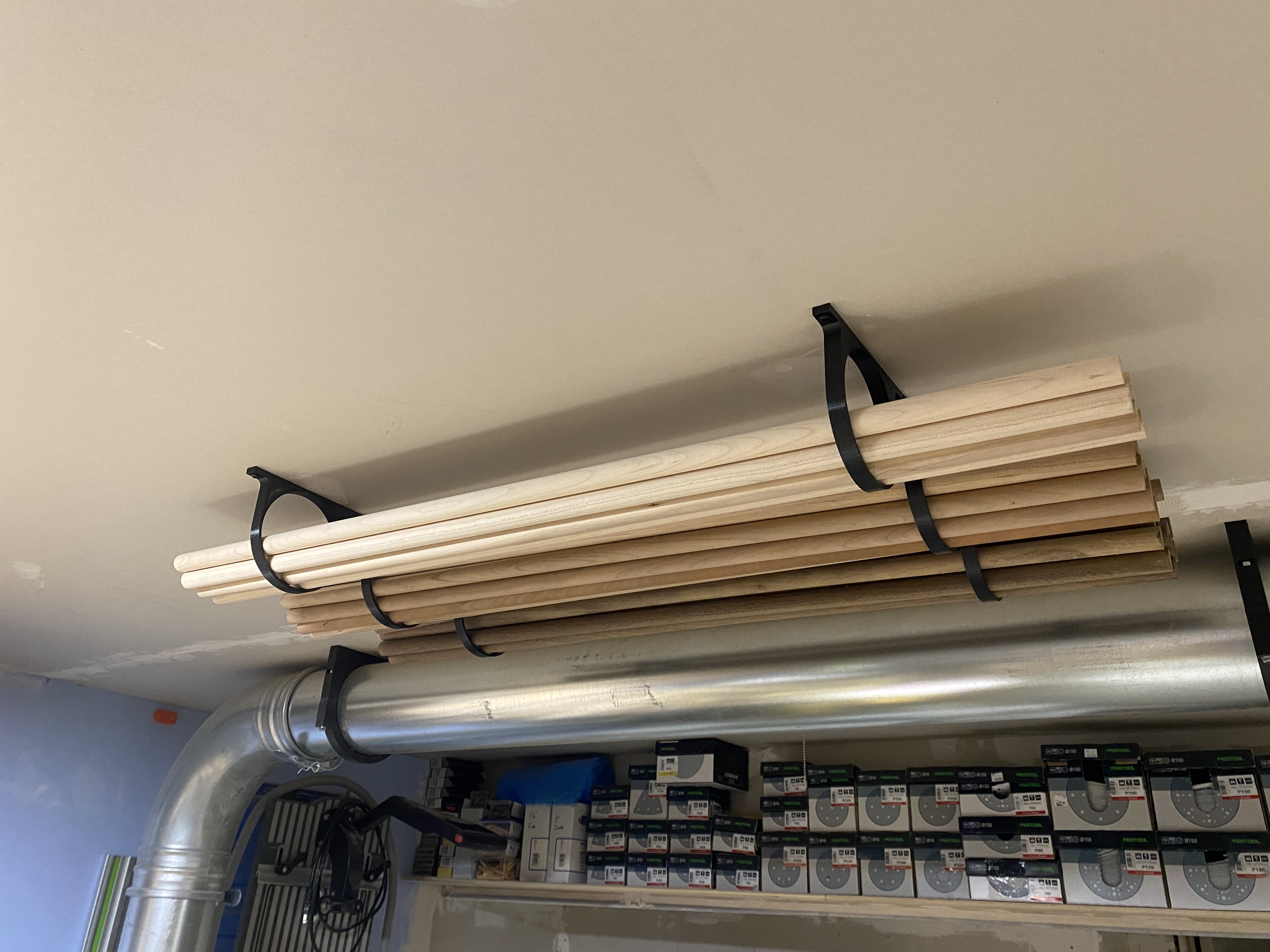 Dowel rod holder for ceiling or wall 4" holders