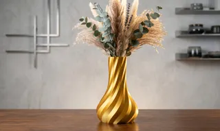 Modern Gold Twisted Droplet Vase