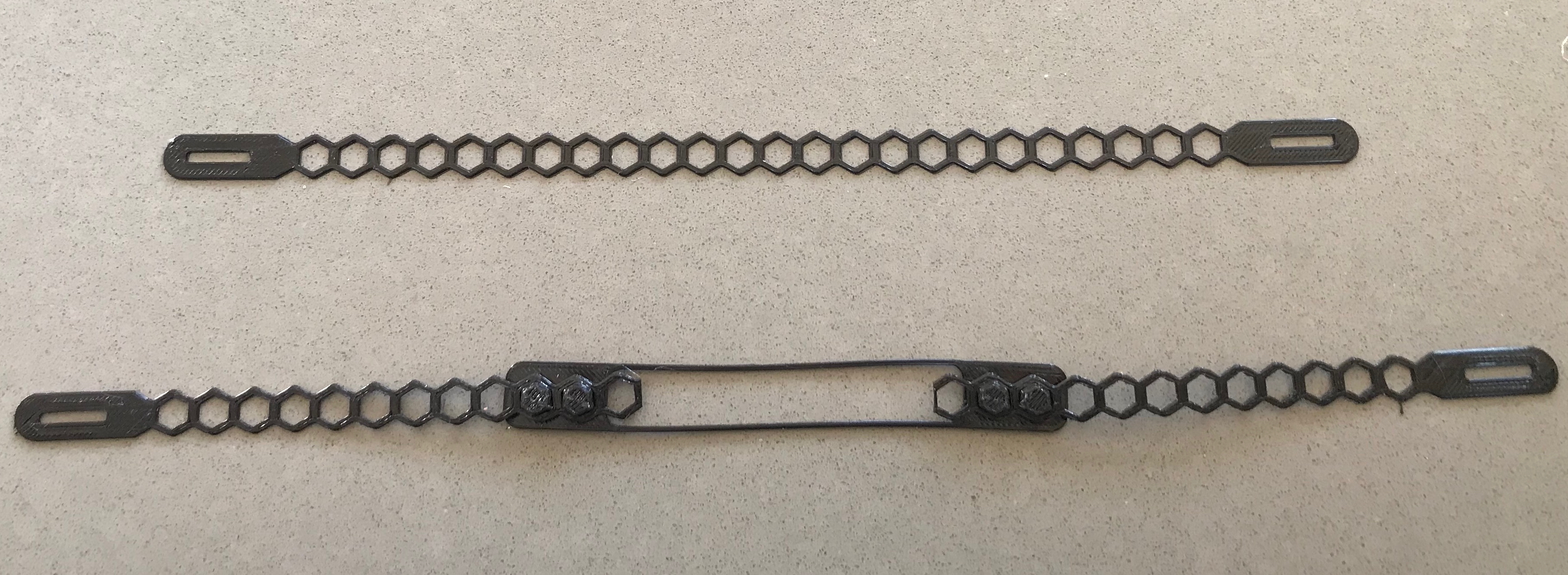 Faceshield rubber strap extender.