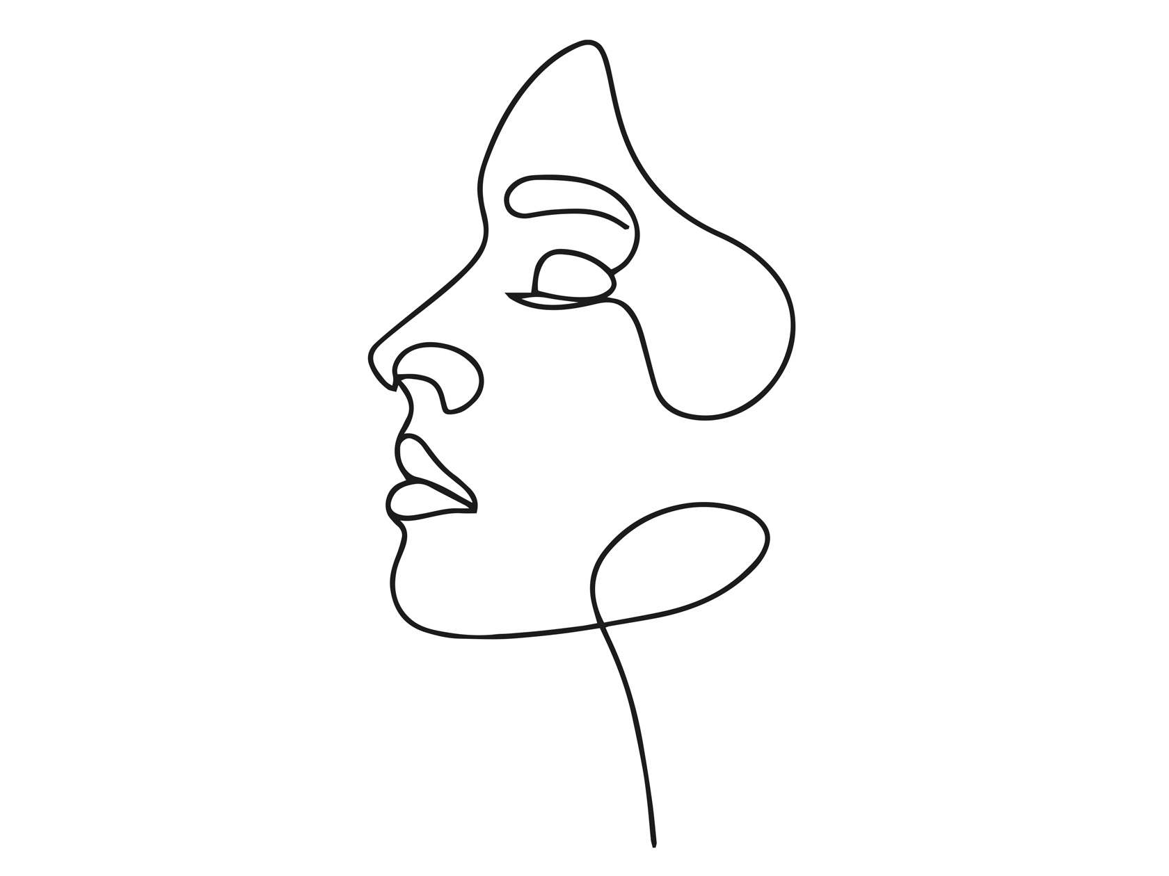 One Line Woman Face Wall Art by soy8bit | Download free STL model ...