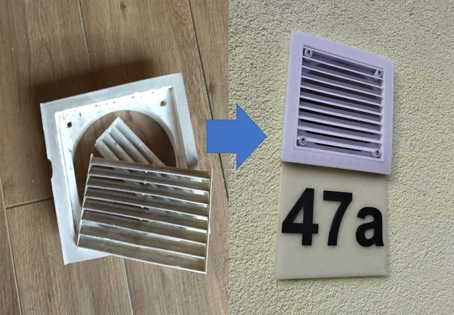 ventilation grid with optional house number