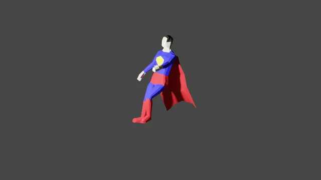 Superman Low Poly Figurine - Posable