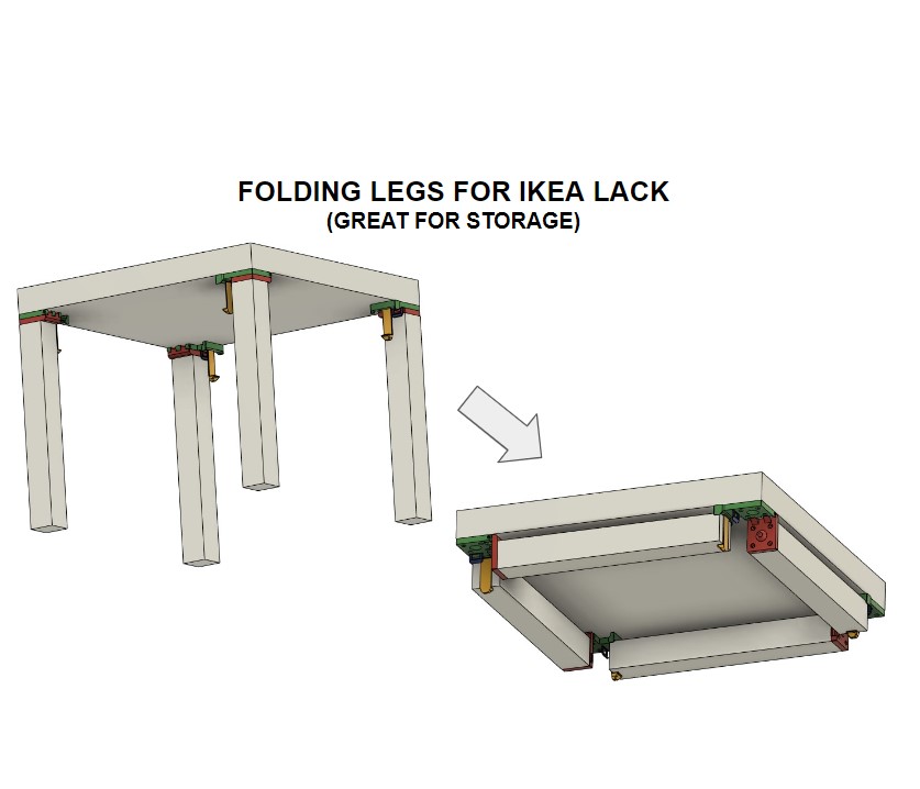 Miniatura 5 do modelo 3D Folding Leg IKEA LACK Table