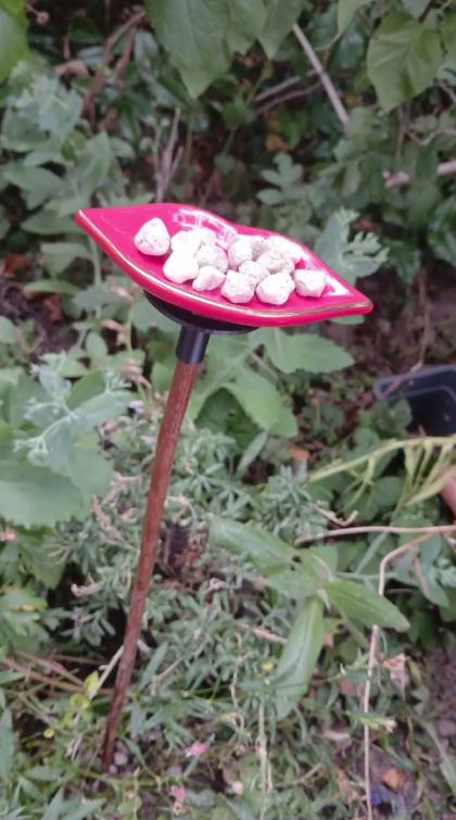 water bowl mount for wooden dowel