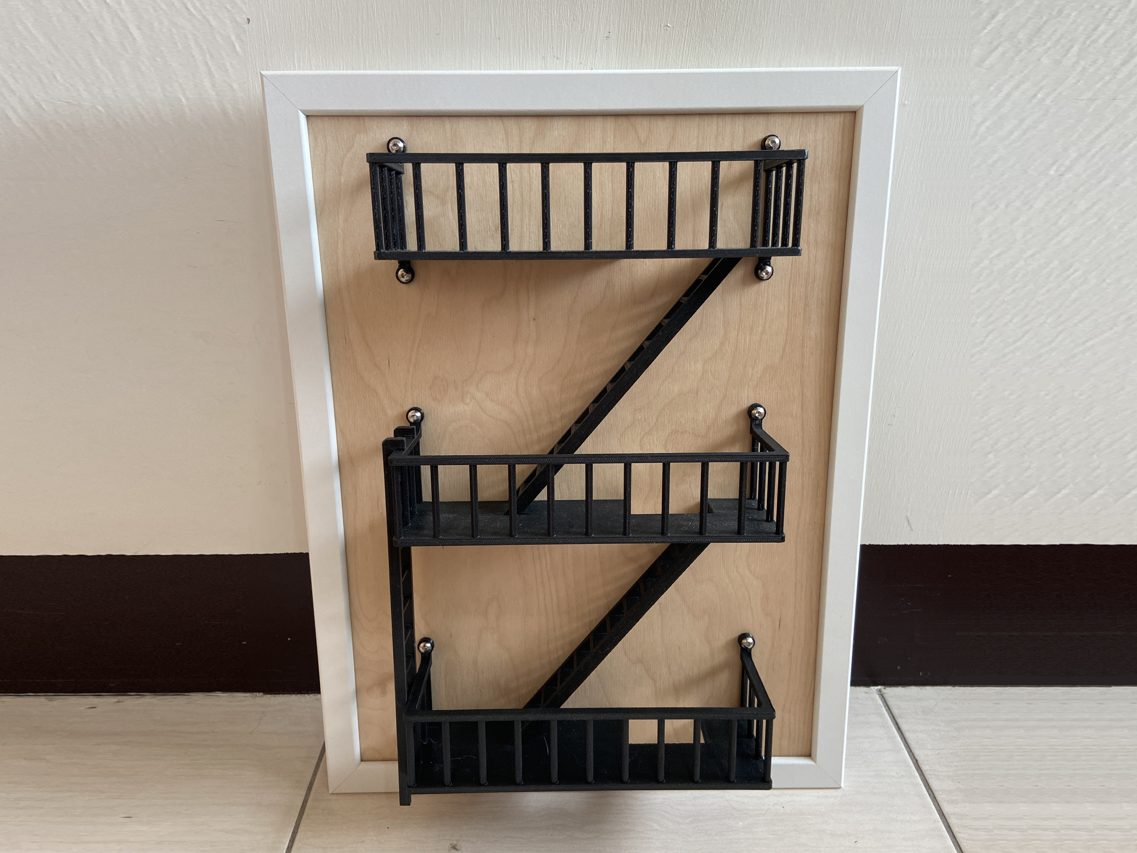 Fire escape shelf
