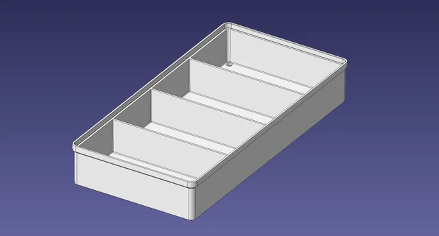 2x4 units, half height, 1x4 grid Stackable Insertbox