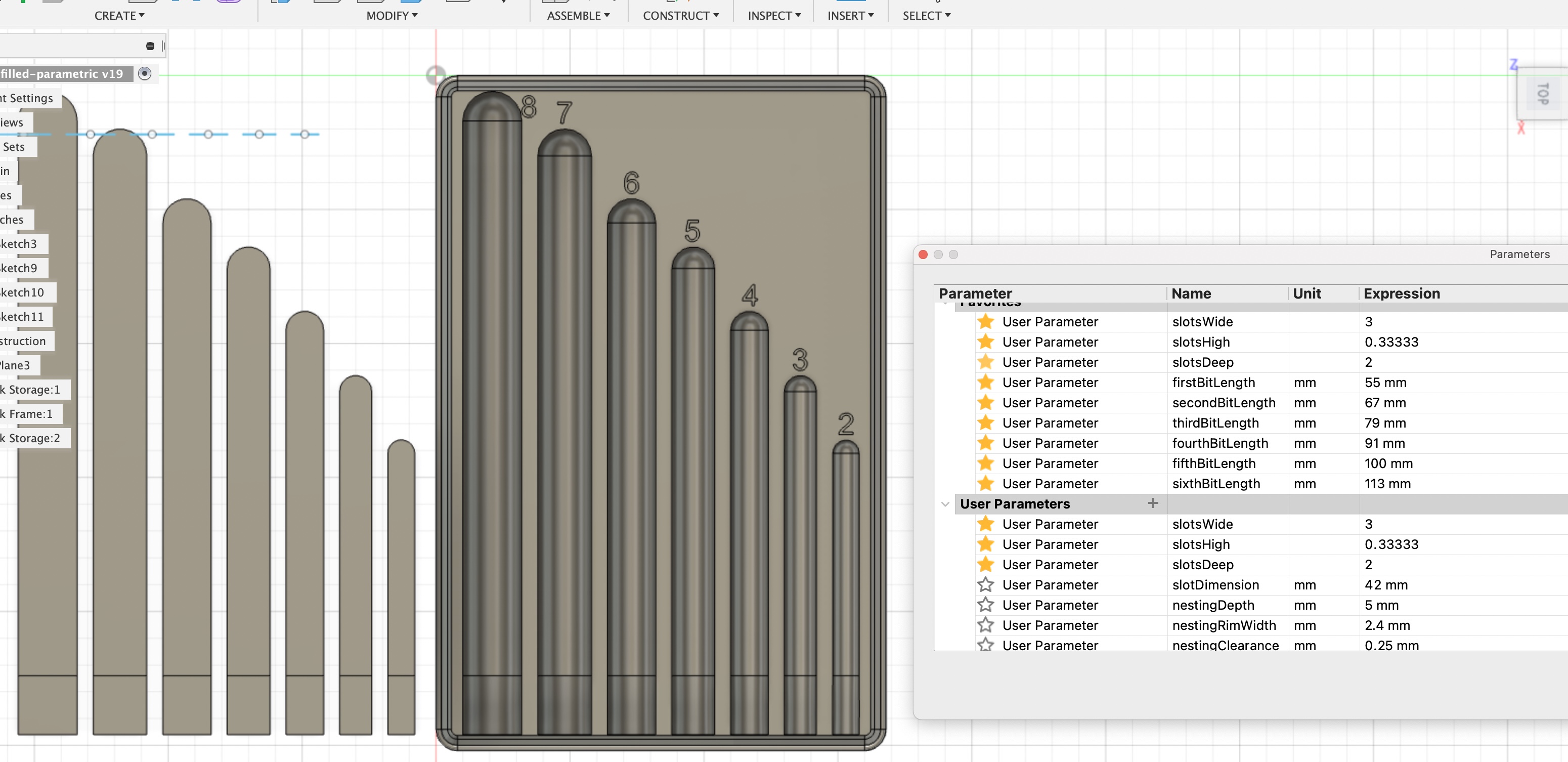 Miniatura 4 do modelo 3D Gridfinity 3x2 drill bits tray