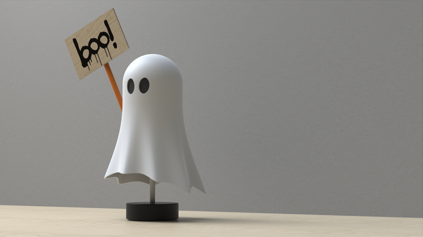 Floating Ghost with Sign