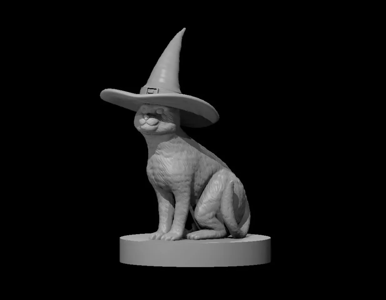 Cat in a Witch Hat by MZ4250 | Download free STL model