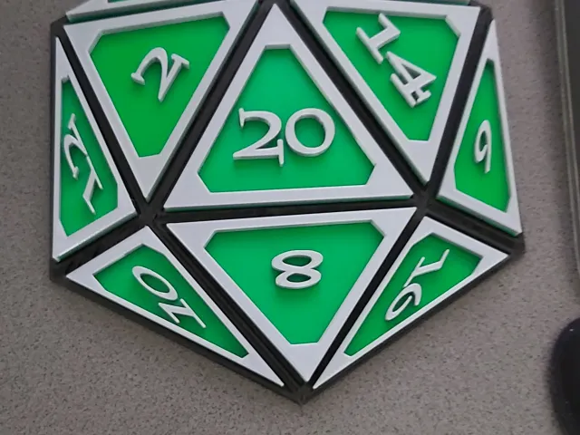 D20 Wall Art, Backplate with thinner edges