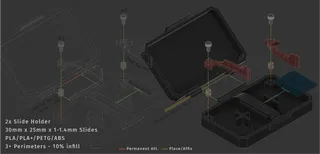 Case for 2 glass microscope slides
