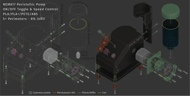 Peristaltic Pump - Variable Speed - Toggle on/off - Arduino & Easy Stepper