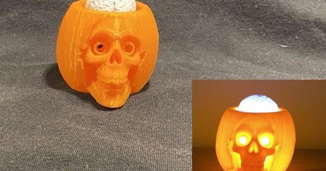 Skull-Pumpkin with Bobbling Brain by rreibel | Download free STL model ...