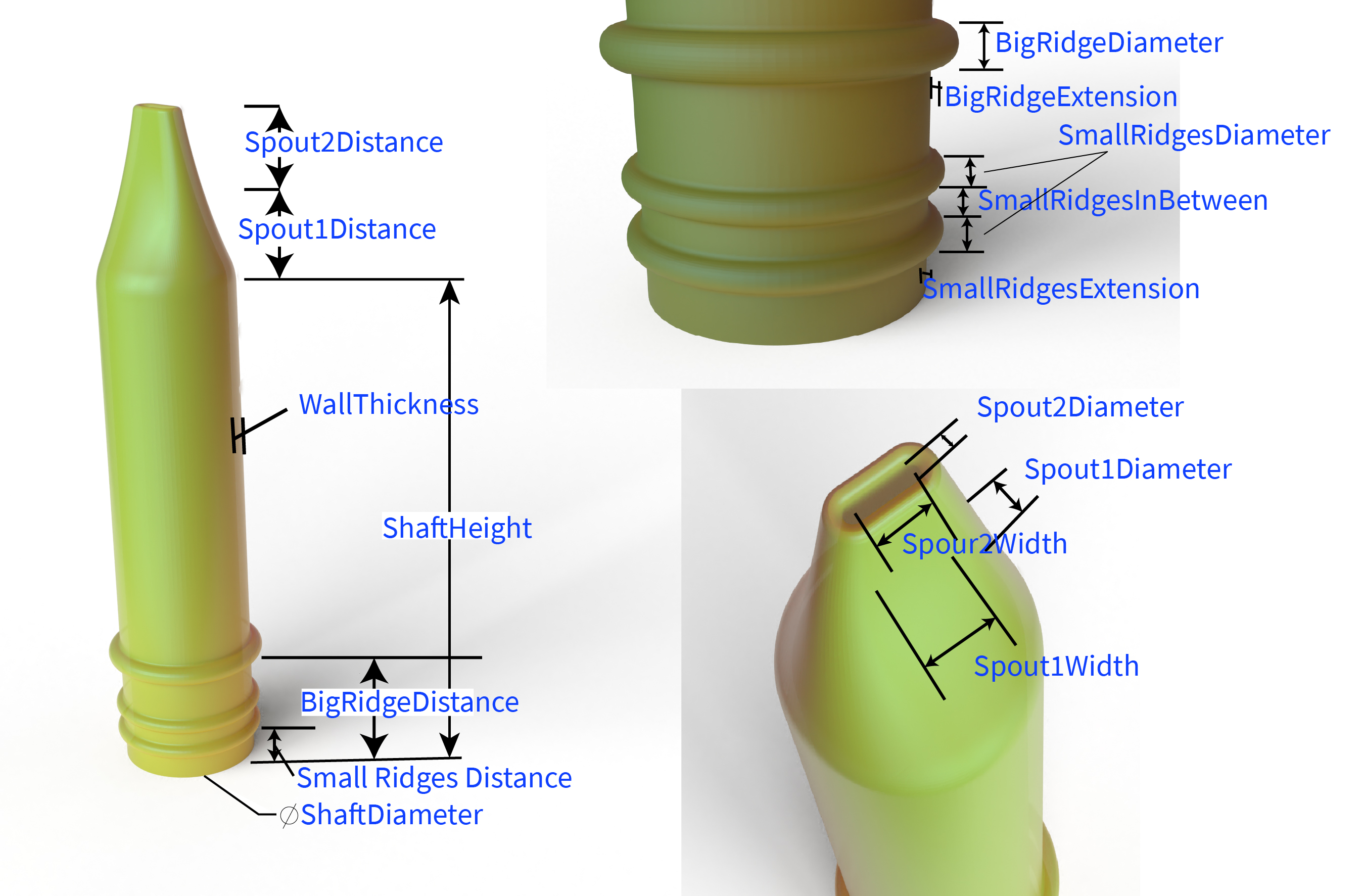 Parametric Turkey Baster Replacement by unipear Download free STL