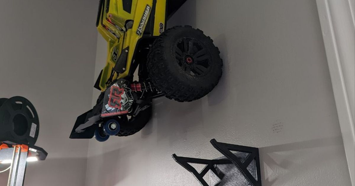 Arrma RC car wall hanger by clarktheshark Download free STL model