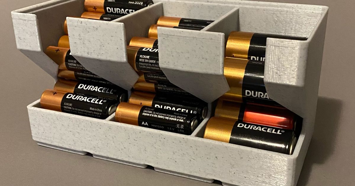 Gridfinity battery hopper by Kelly Egan Download free STL model